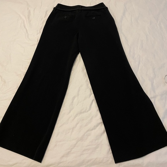 LOFT Pleated Wide Leg Trousers with belt Dress Pants Culottes Black Women’s 4P - Picture 5 of 9